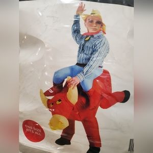 HALLOWEEN COSTUME 🎃 Inflatable Bull Rider (battery operated)